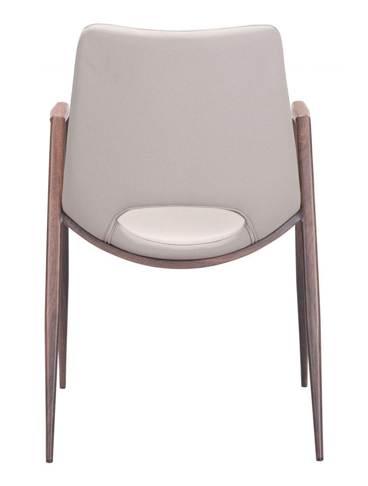 SwayLiving Desi Dining Chair (Set of 2) Beige & Walnut DINING CHAIRS