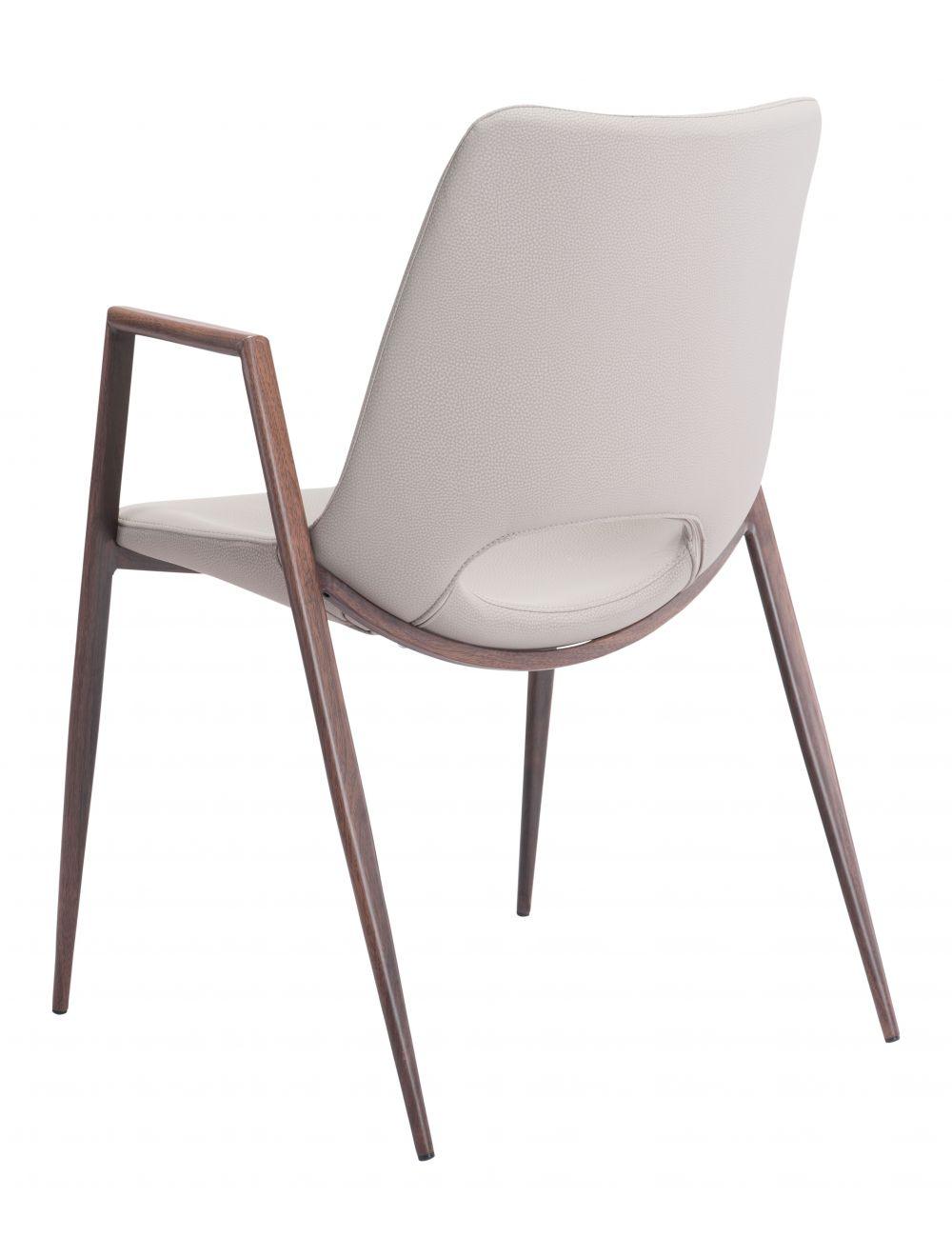 SwayLiving Desi Dining Chair (Set of 2) Beige & Walnut DINING CHAIRS
