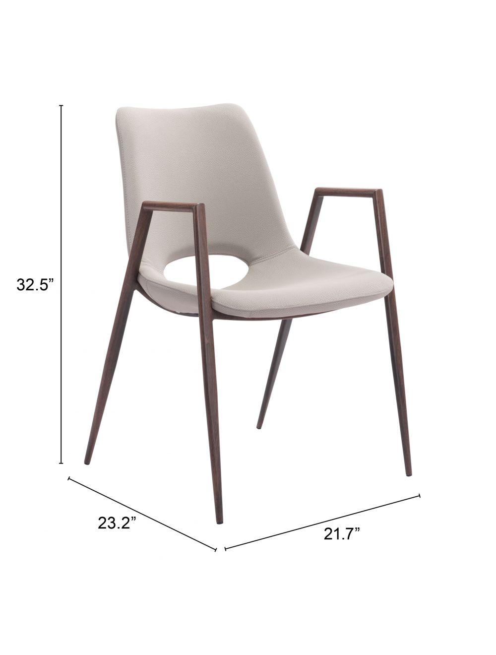 SwayLiving Desi Dining Chair (Set of 2) Beige & Walnut DINING CHAIRS