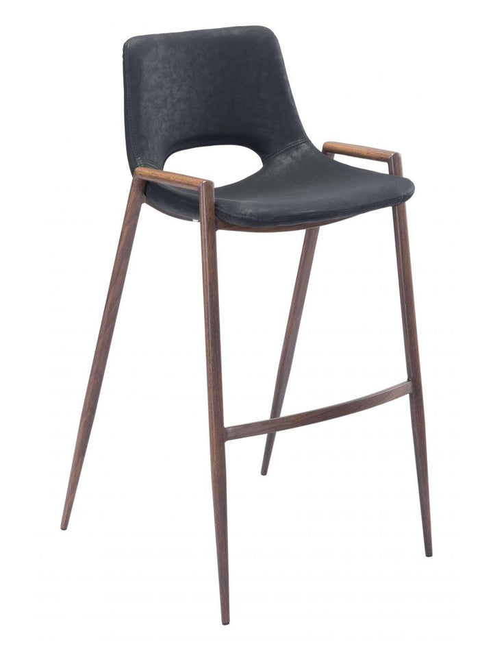 SwayLiving Desi Bar Chair (Set of 2) Black & Walnut BAR STOOLS + COUNTER STOOLS