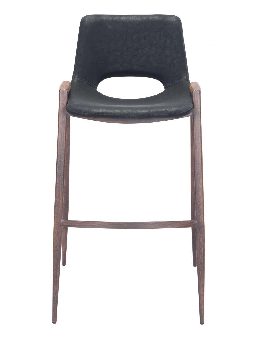 SwayLiving Desi Bar Chair (Set of 2) Black & Walnut BAR STOOLS + COUNTER STOOLS