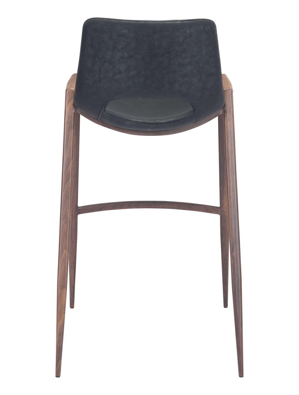 SwayLiving Desi Bar Chair (Set of 2) Black & Walnut BAR STOOLS + COUNTER STOOLS