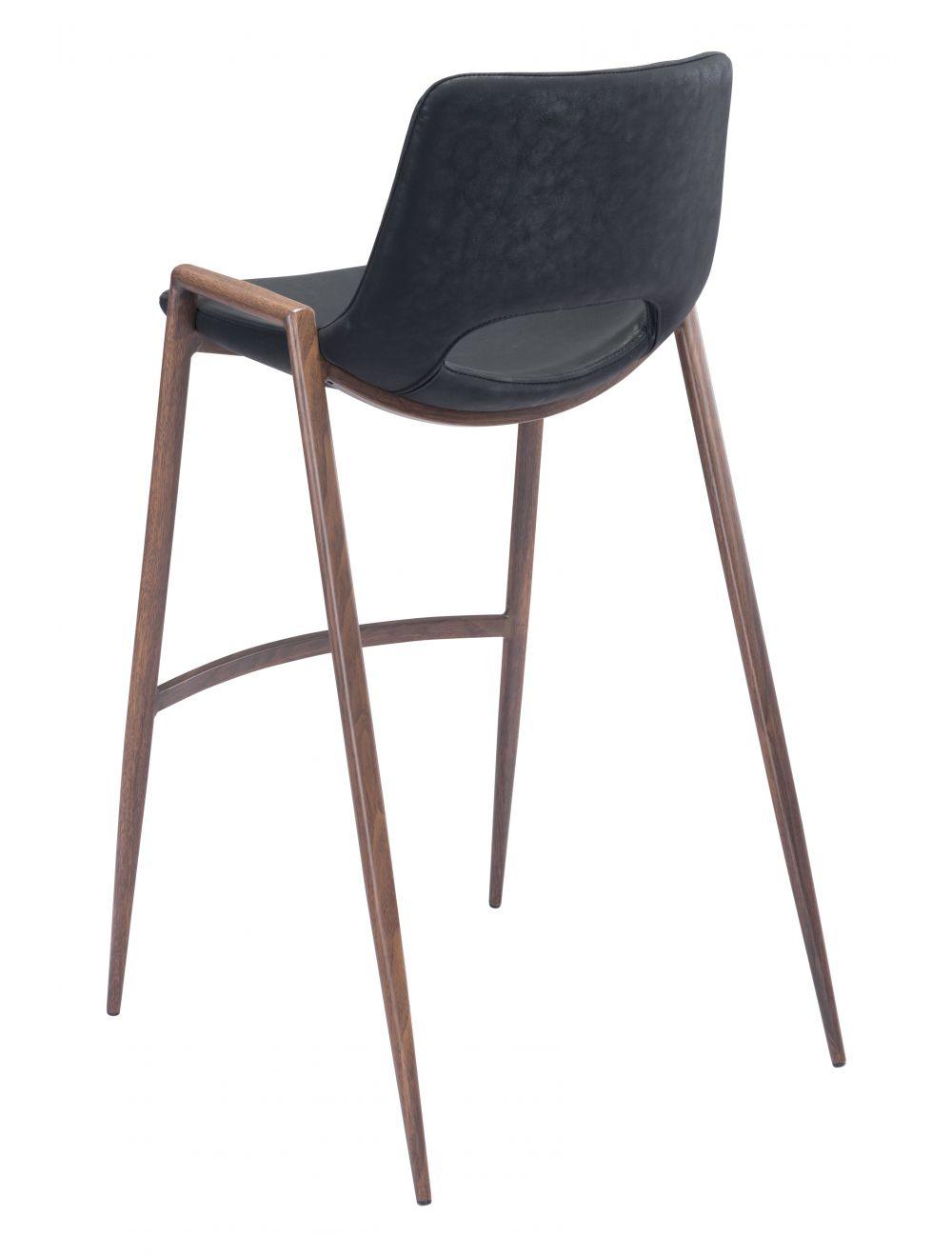 SwayLiving Desi Bar Chair (Set of 2) Black & Walnut BAR STOOLS + COUNTER STOOLS
