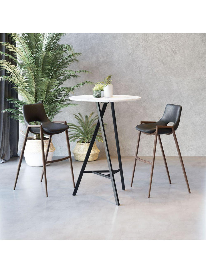 SwayLiving Desi Bar Chair (Set of 2) Black & Walnut BAR STOOLS + COUNTER STOOLS