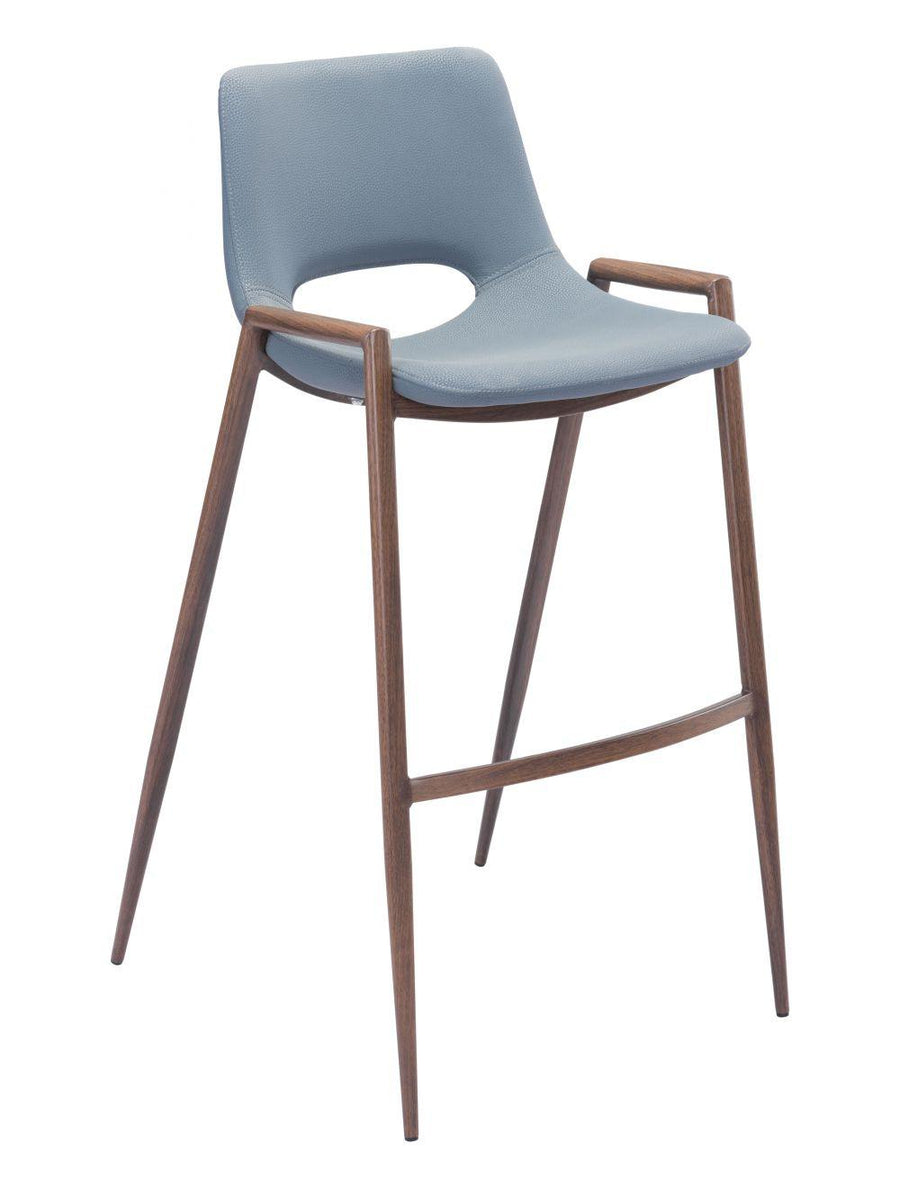 SwayLiving Desi Bar Chair (Set of 2) Gray & Walnut BAR STOOLS + COUNTER STOOLS