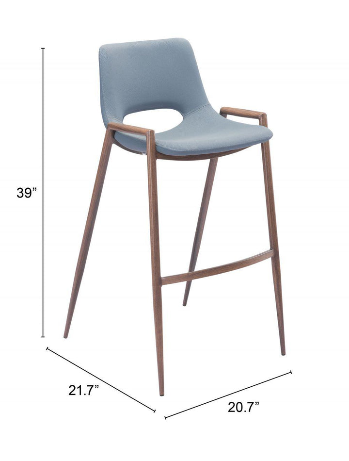 SwayLiving Desi Bar Chair (Set of 2) Gray & Walnut BAR STOOLS + COUNTER STOOLS