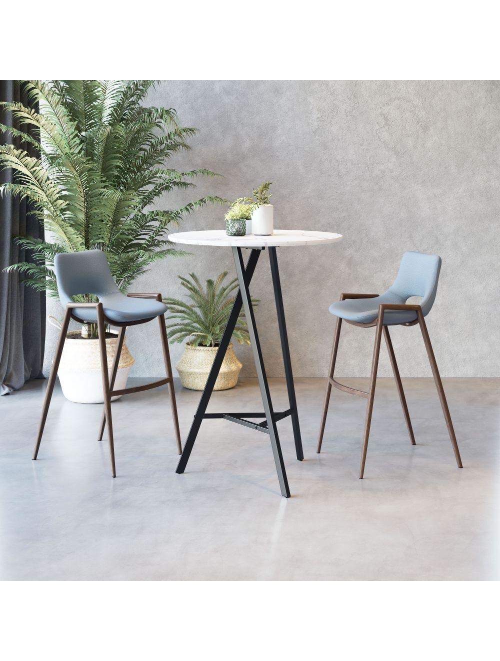 SwayLiving Desi Bar Chair (Set of 2) Gray & Walnut BAR STOOLS + COUNTER STOOLS