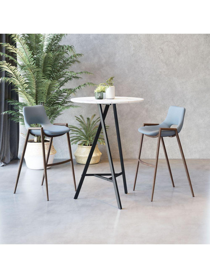 SwayLiving Desi Bar Chair (Set of 2) Gray & Walnut BAR STOOLS + COUNTER STOOLS
