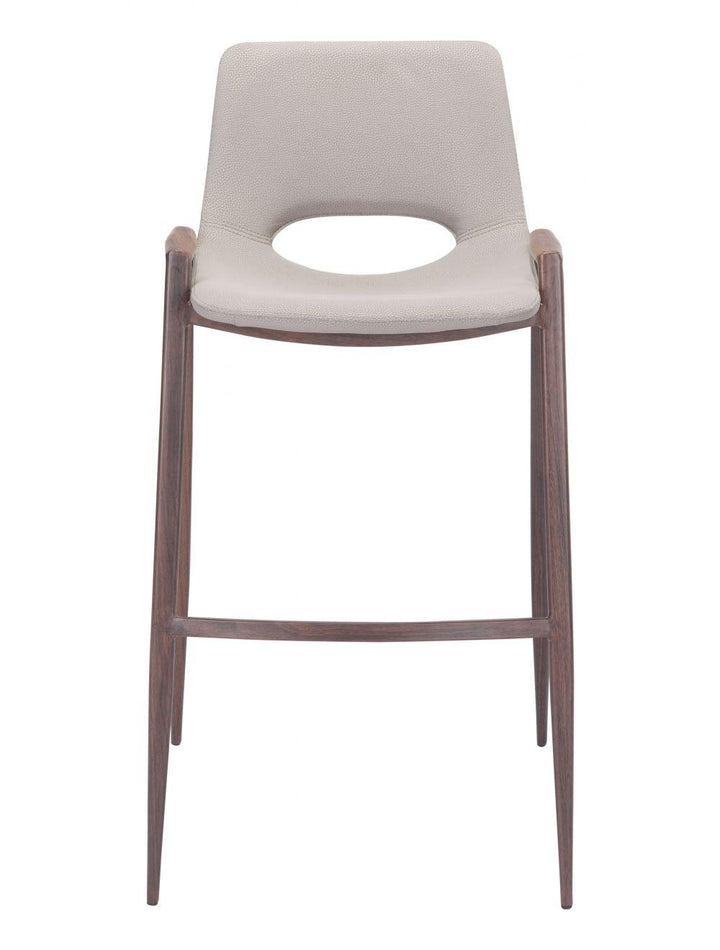 SwayLiving Desi Bar Chair (Set of 2) Beige & Walnut BAR STOOLS + COUNTER STOOLS
