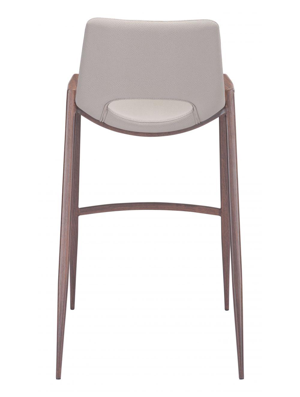 SwayLiving Desi Bar Chair (Set of 2) Beige & Walnut BAR STOOLS + COUNTER STOOLS