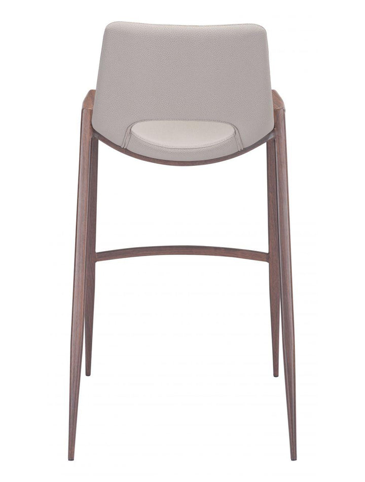 SwayLiving Desi Bar Chair (Set of 2) Beige & Walnut BAR STOOLS + COUNTER STOOLS