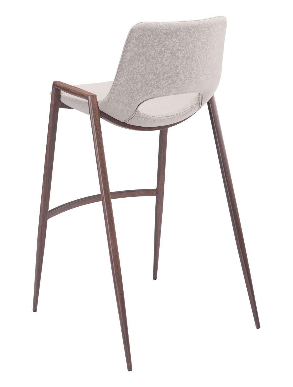 SwayLiving Desi Bar Chair (Set of 2) Beige & Walnut BAR STOOLS + COUNTER STOOLS