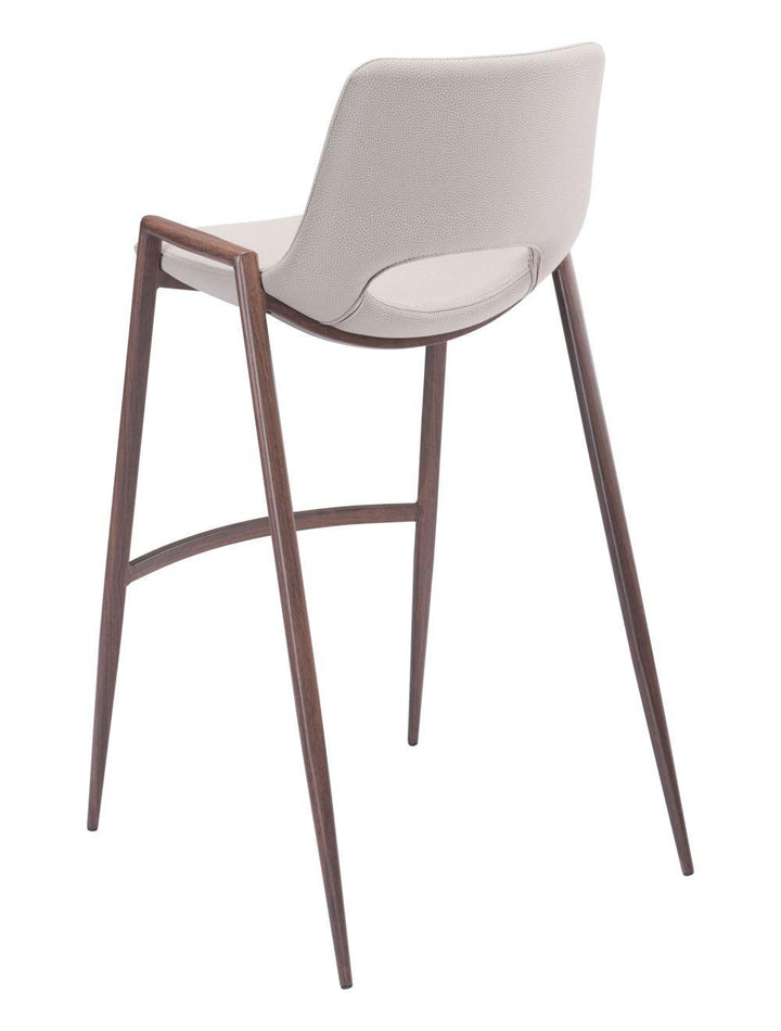 SwayLiving Desi Bar Chair (Set of 2) Beige & Walnut BAR STOOLS + COUNTER STOOLS