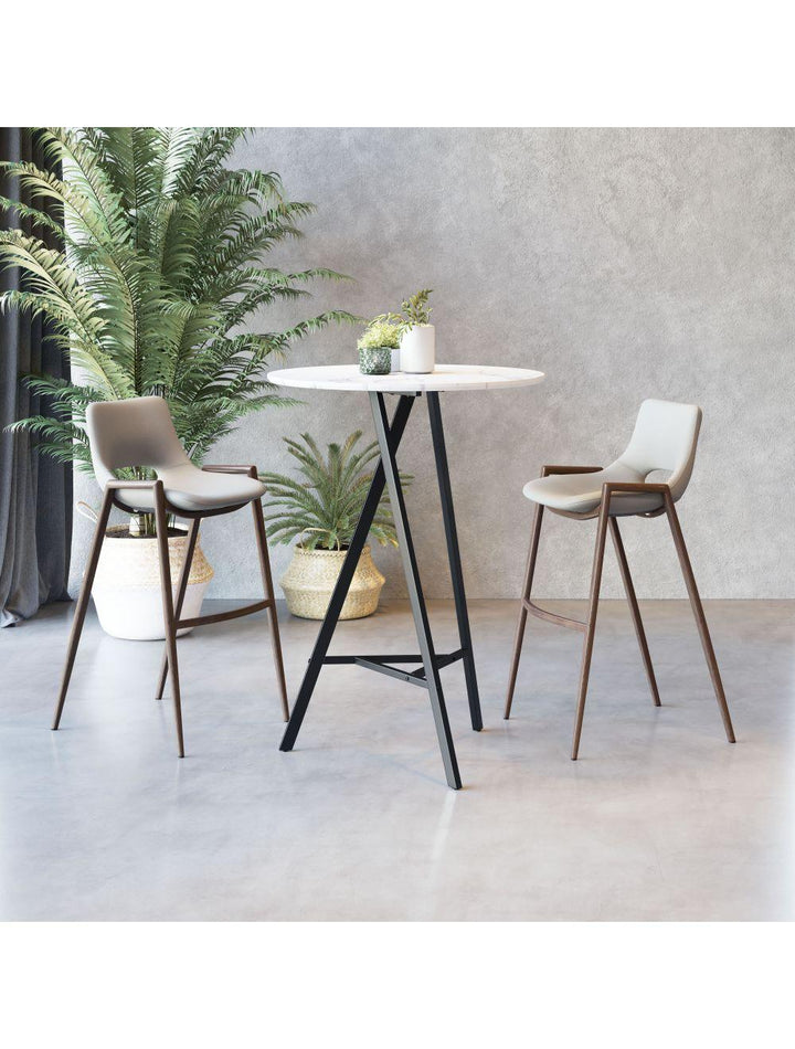 SwayLiving Desi Bar Chair (Set of 2) Beige & Walnut BAR STOOLS + COUNTER STOOLS