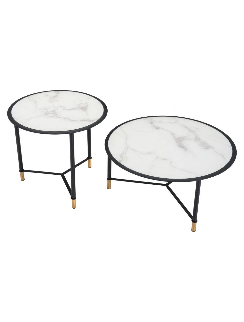 SwayLiving Set of 2 Davis Coffee Tables White & Black COFFEE TABLES
