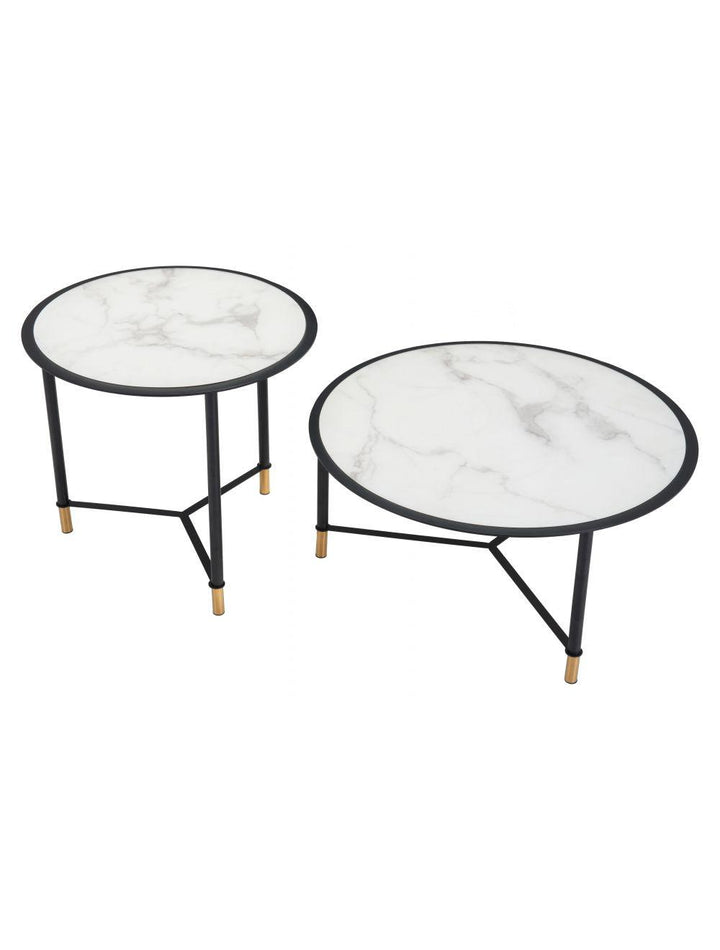 SwayLiving Set of 2 Davis Coffee Tables White & Black COFFEE TABLES