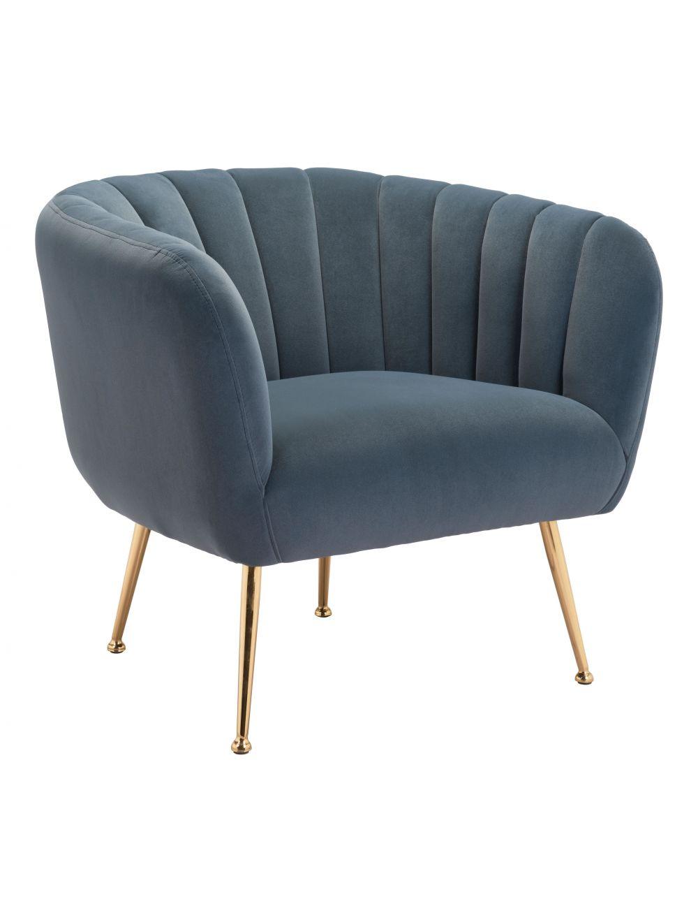 SwayLiving Deco Accent Chair Gray & Gold ACCENT + LOUNGE CHAIRS