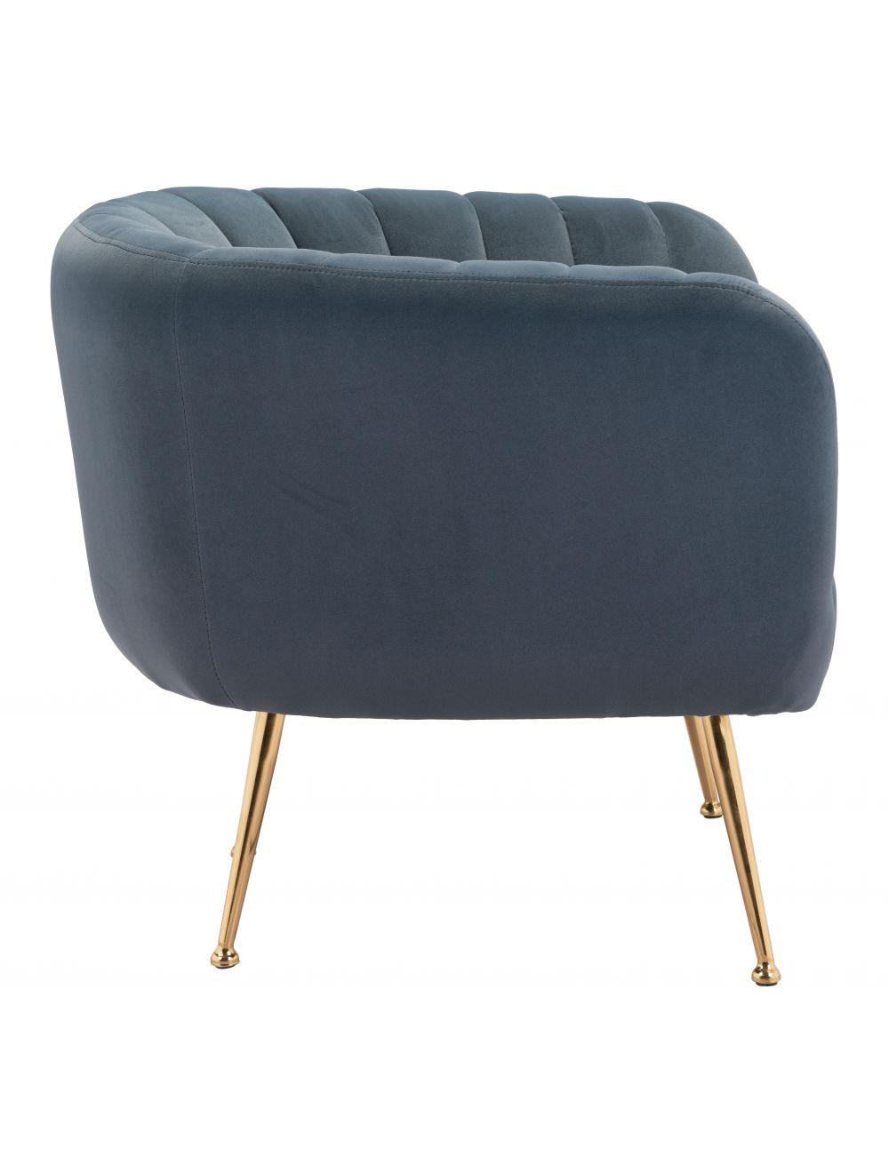 SwayLiving Deco Accent Chair Gray & Gold ACCENT + LOUNGE CHAIRS