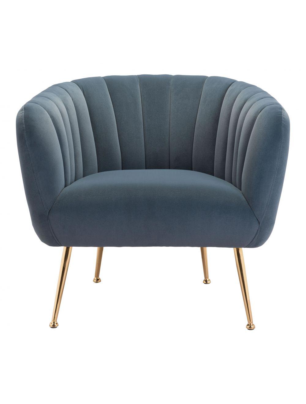 SwayLiving Deco Accent Chair Gray & Gold ACCENT + LOUNGE CHAIRS