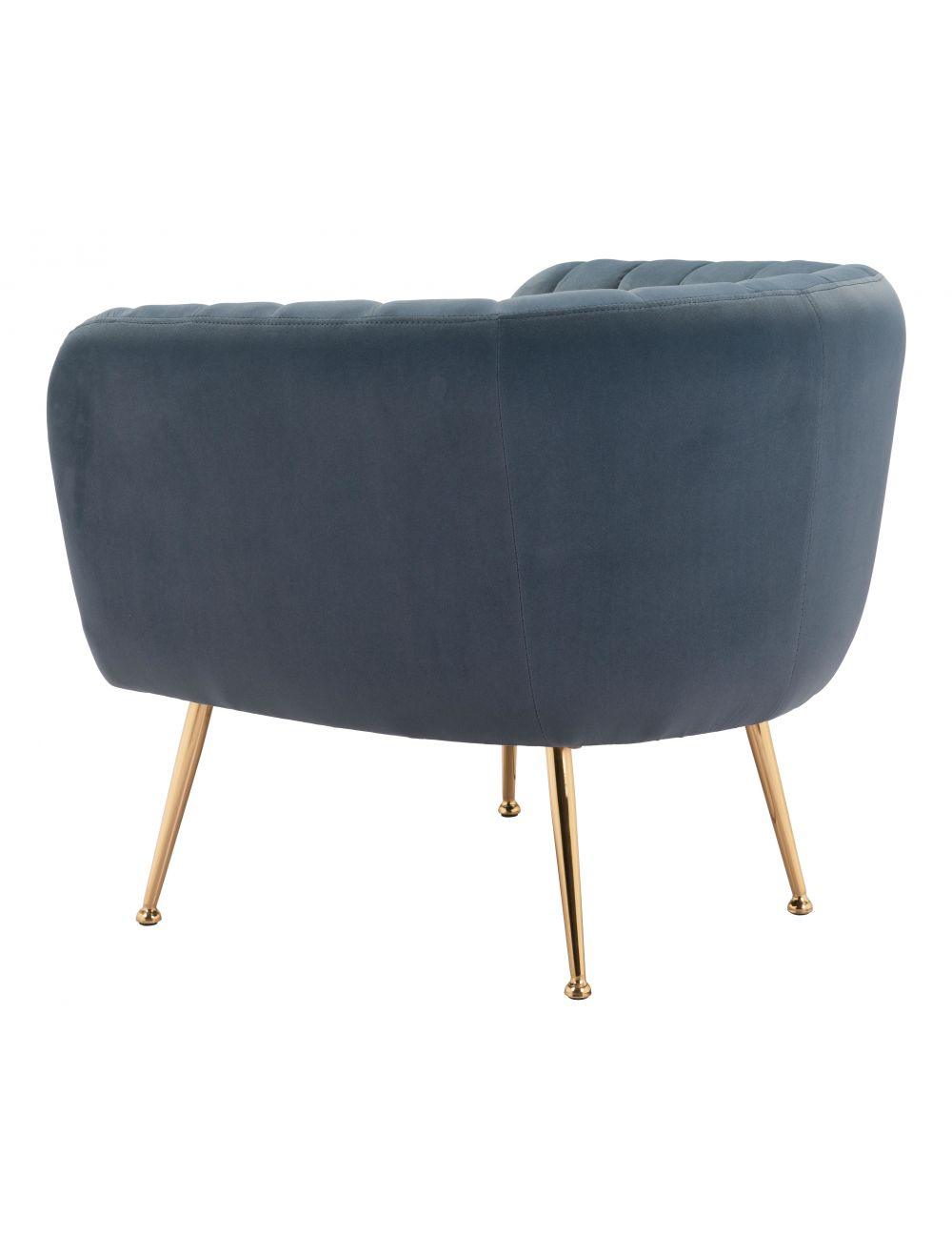 SwayLiving Deco Accent Chair Gray & Gold ACCENT + LOUNGE CHAIRS