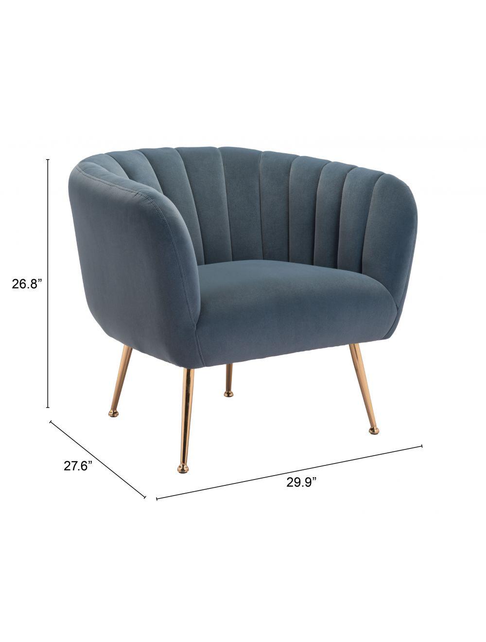 SwayLiving Deco Accent Chair Gray & Gold ACCENT + LOUNGE CHAIRS