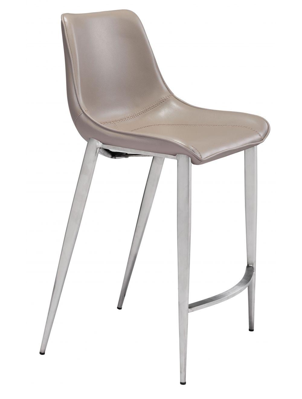 SwayLiving Magnus Counter Chair (Set of 2) Gray & Silver BAR STOOLS + COUNTER STOOLS
