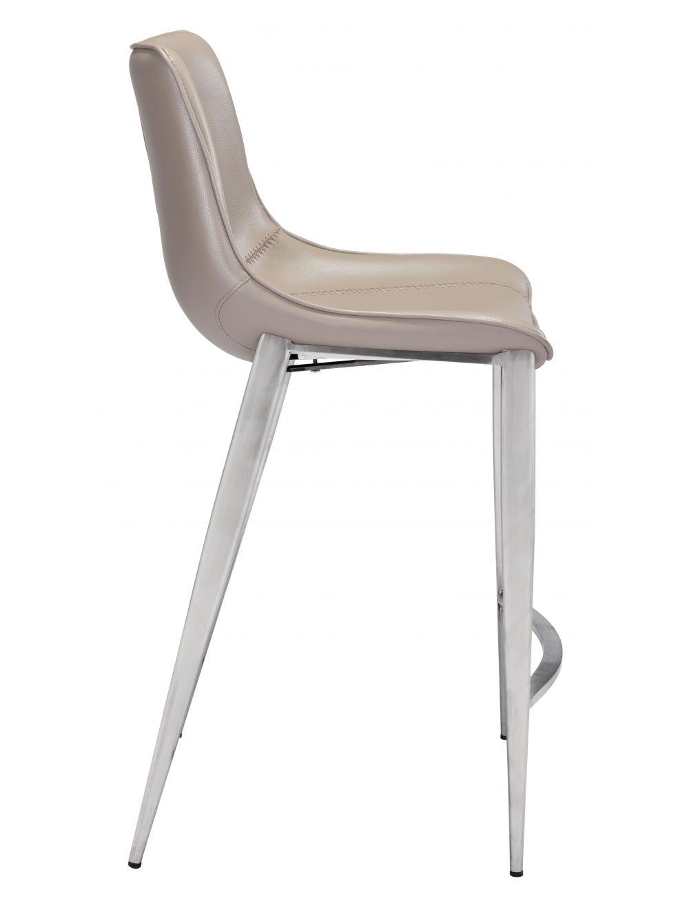 SwayLiving Magnus Counter Chair (Set of 2) Gray & Silver BAR STOOLS + COUNTER STOOLS