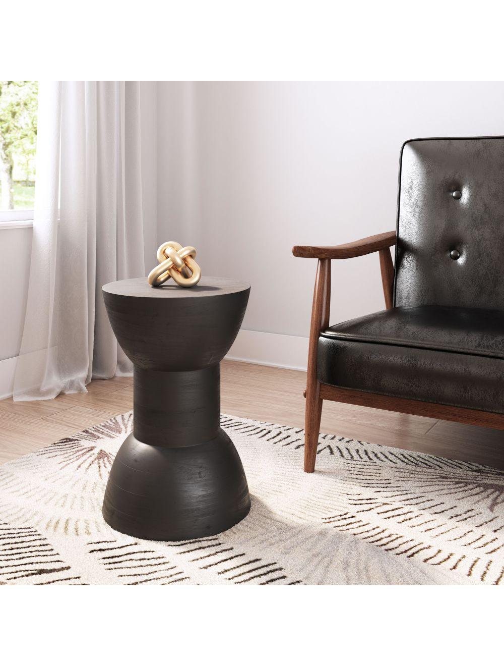 SwayLiving Wisdom Table Stool Black OTTOMANS, POUFS, + STOOLS
