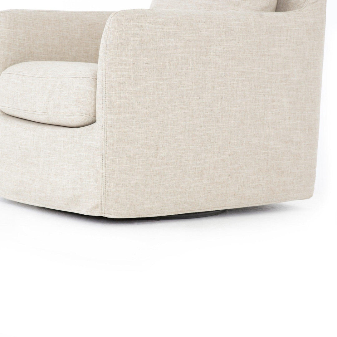 Banks Slipcover Swivel Chair - SwayLiving