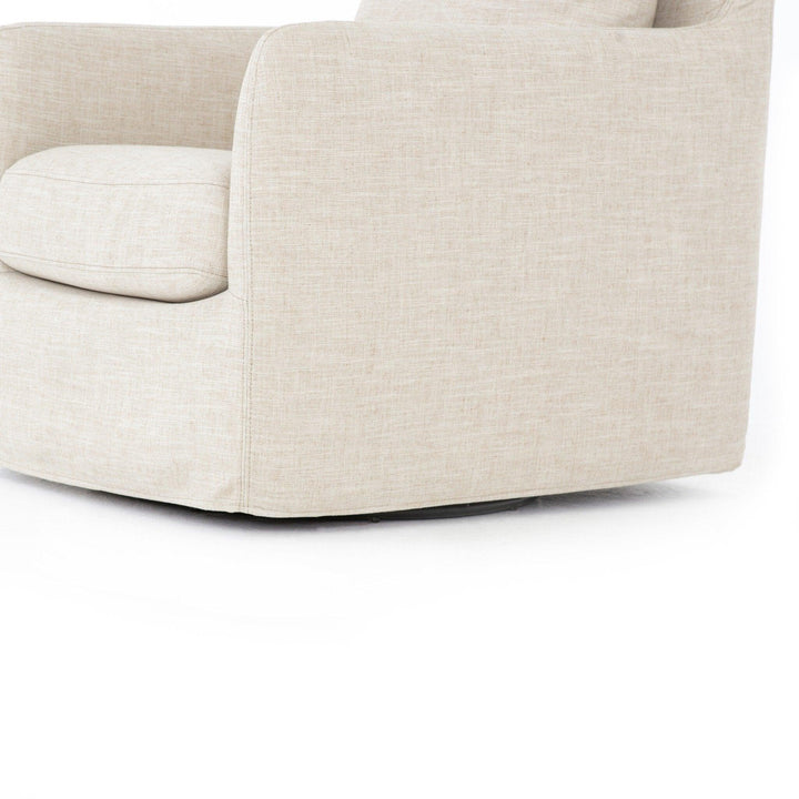 Banks Slipcover Swivel Chair - SwayLiving