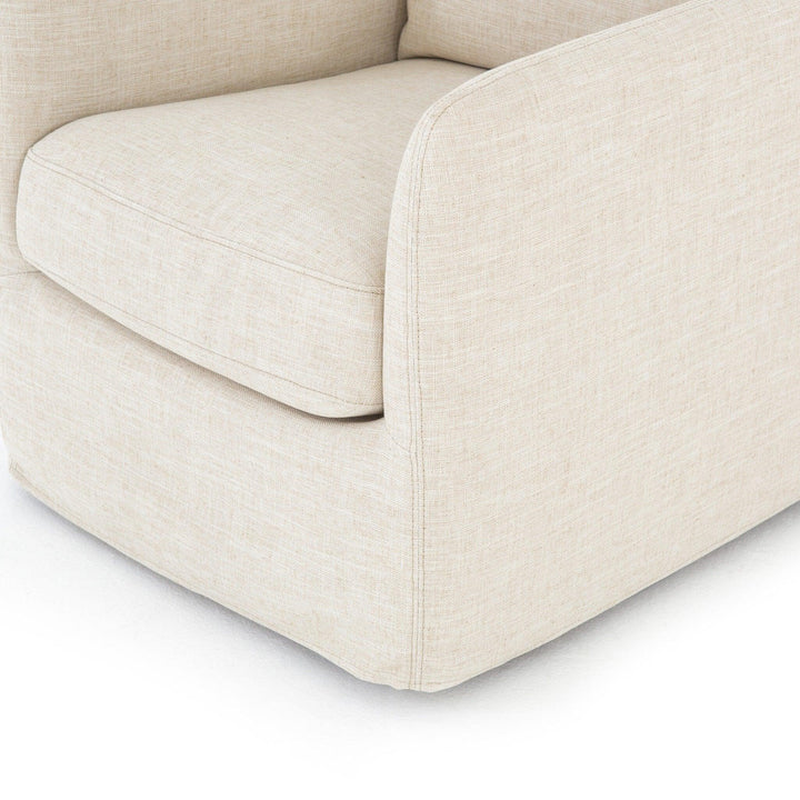 Banks Slipcover Swivel Chair - SwayLiving