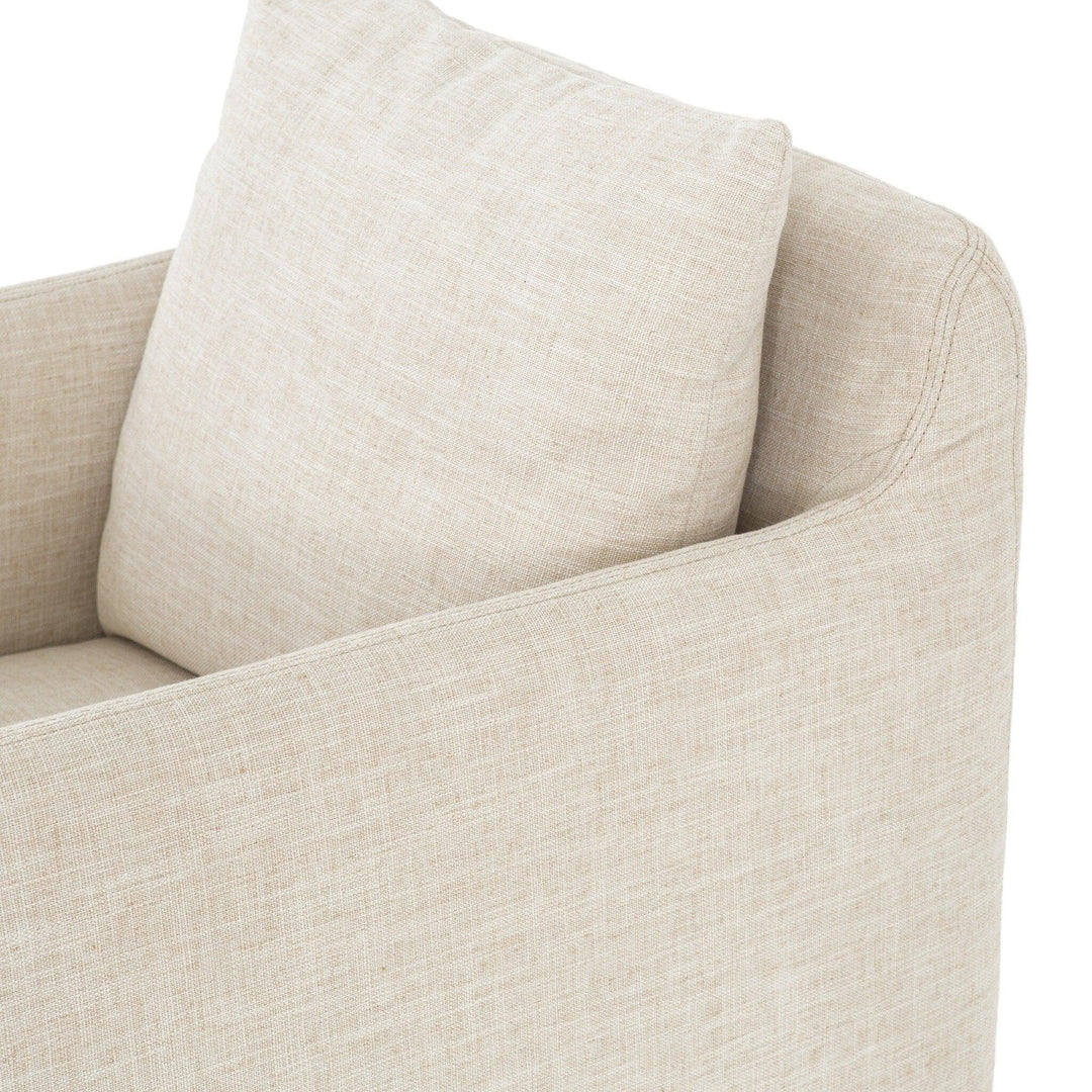 Banks Slipcover Swivel Chair - SwayLiving