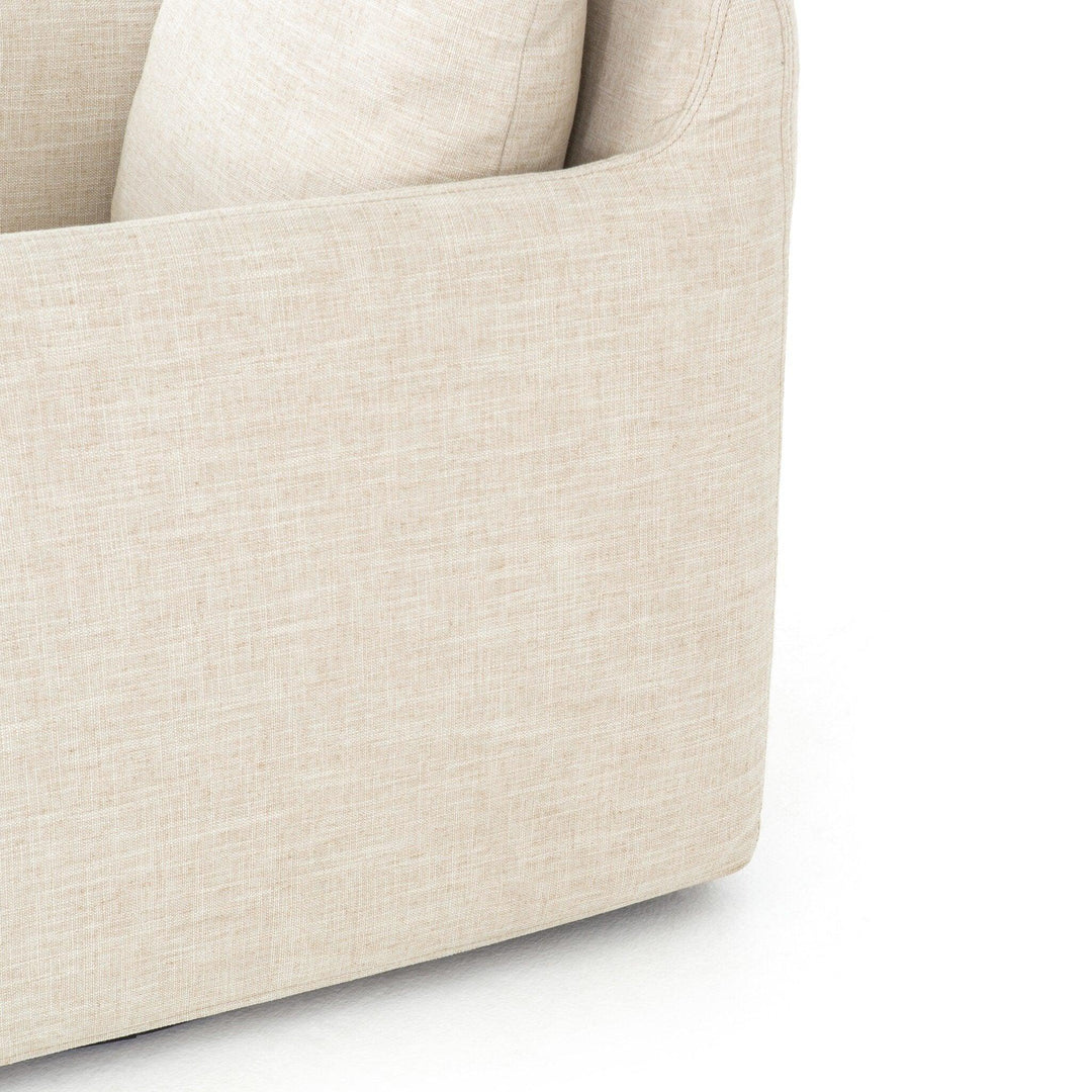 Banks Slipcover Swivel Chair - SwayLiving