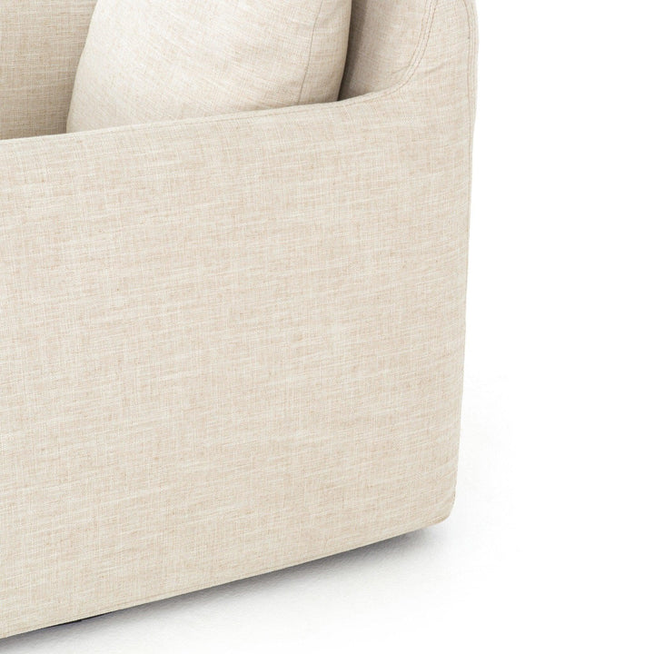 Banks Slipcover Swivel Chair - SwayLiving