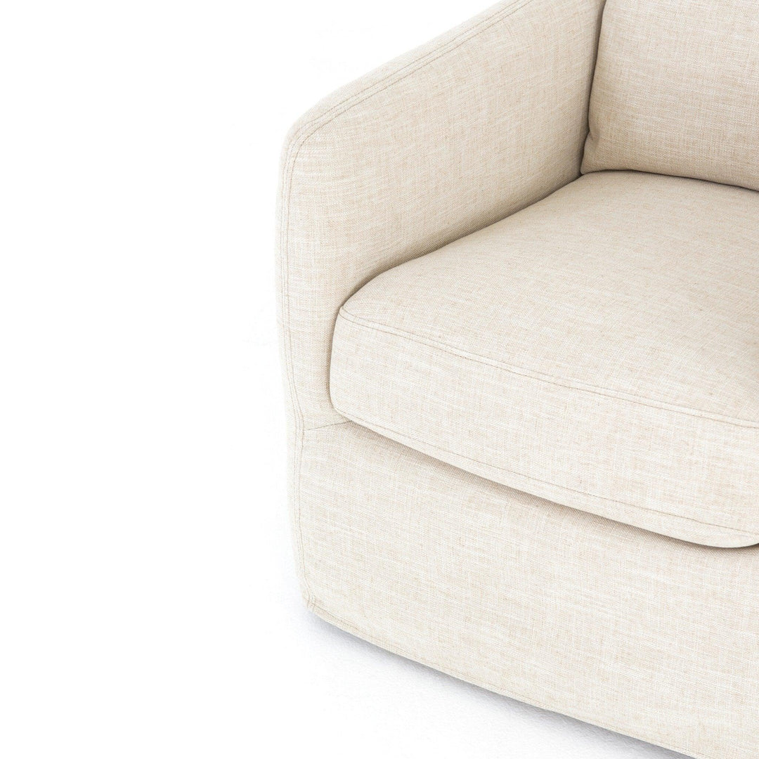 Banks Slipcover Swivel Chair - SwayLiving