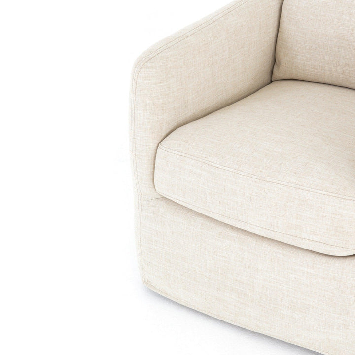 Banks Slipcover Swivel Chair - SwayLiving