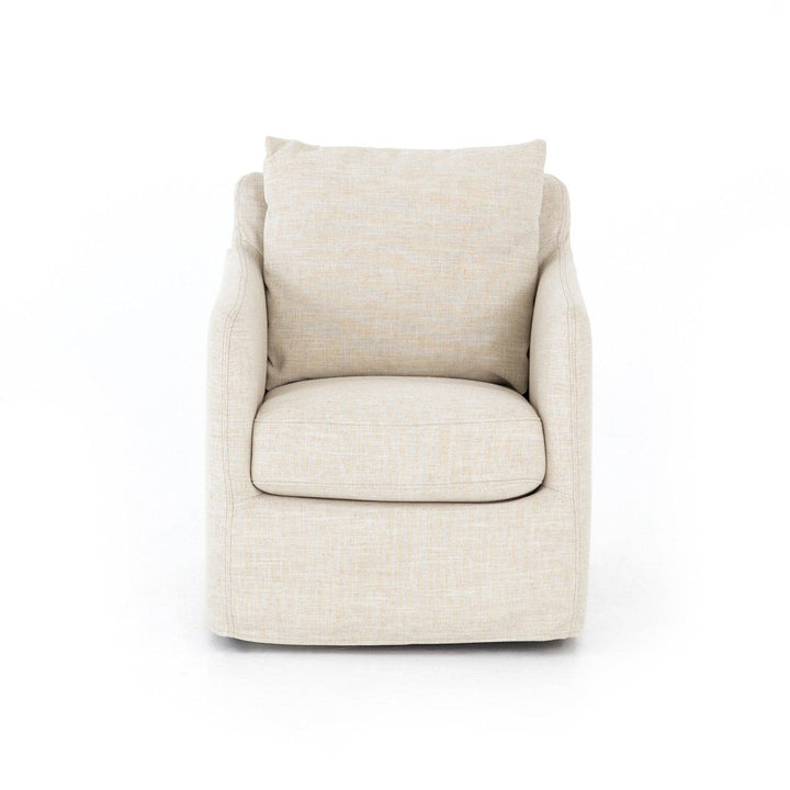 Banks Slipcover Swivel Chair - SwayLiving