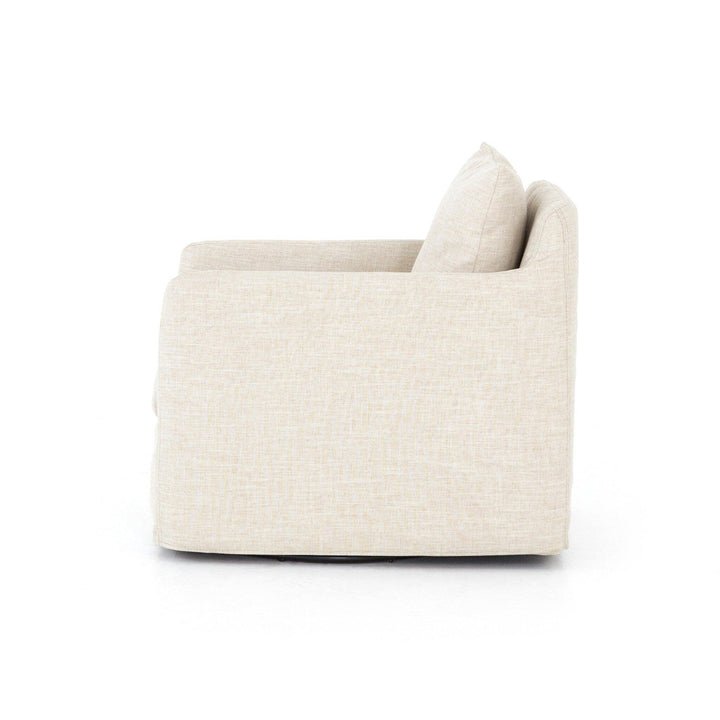 Banks Slipcover Swivel Chair - SwayLiving
