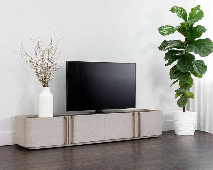 SwayLiving Jamille Media Console And Cabinet MEDIA + TV STANDS