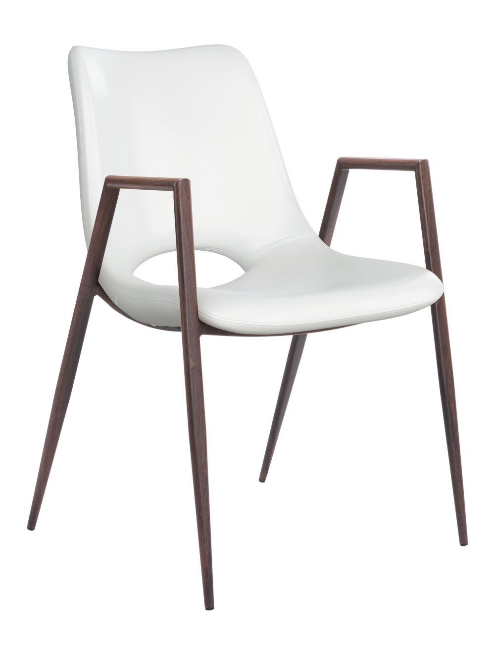 SwayLiving Desi Dining Chair (Set of 2) White & Walnut DINING CHAIRS