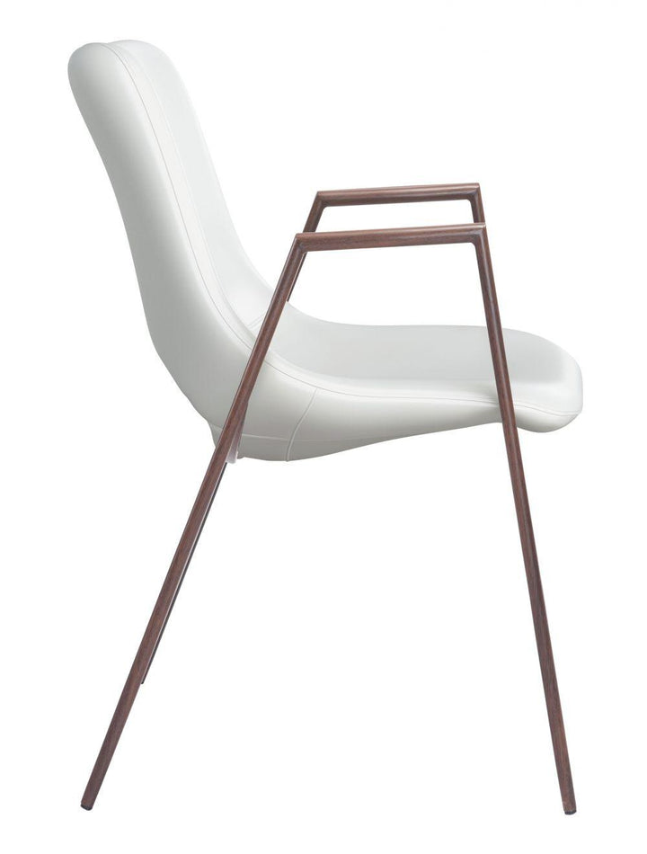 SwayLiving Desi Dining Chair (Set of 2) White & Walnut DINING CHAIRS