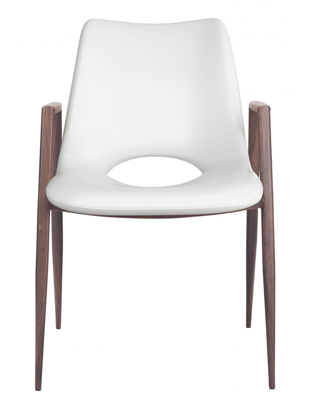 SwayLiving Desi Dining Chair (Set of 2) White & Walnut DINING CHAIRS
