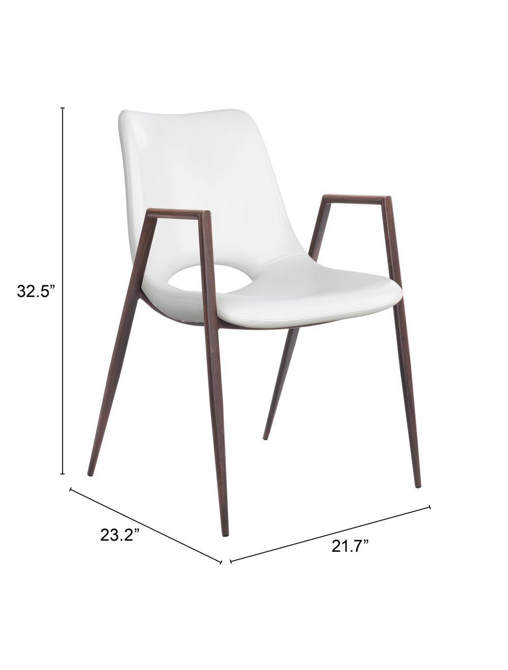 SwayLiving Desi Dining Chair (Set of 2) White & Walnut DINING CHAIRS