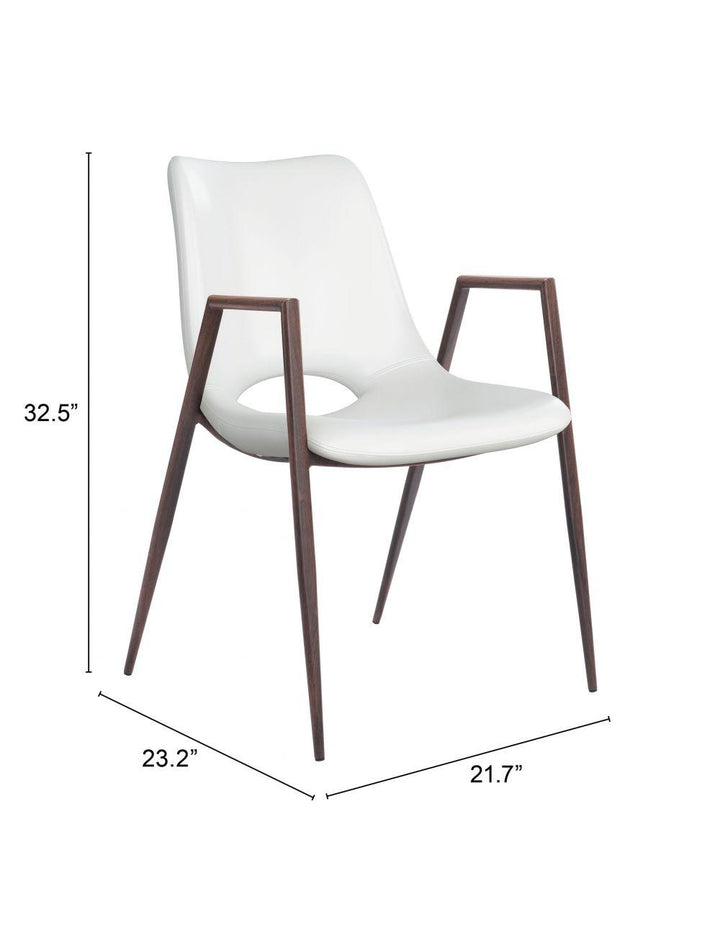 SwayLiving Desi Dining Chair (Set of 2) White & Walnut DINING CHAIRS