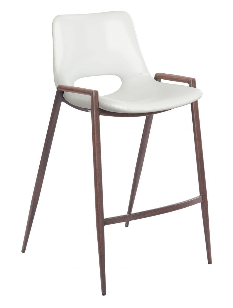 SwayLiving Desi Counter Chair (Set of 2) White & Walnut BAR STOOLS + COUNTER STOOLS