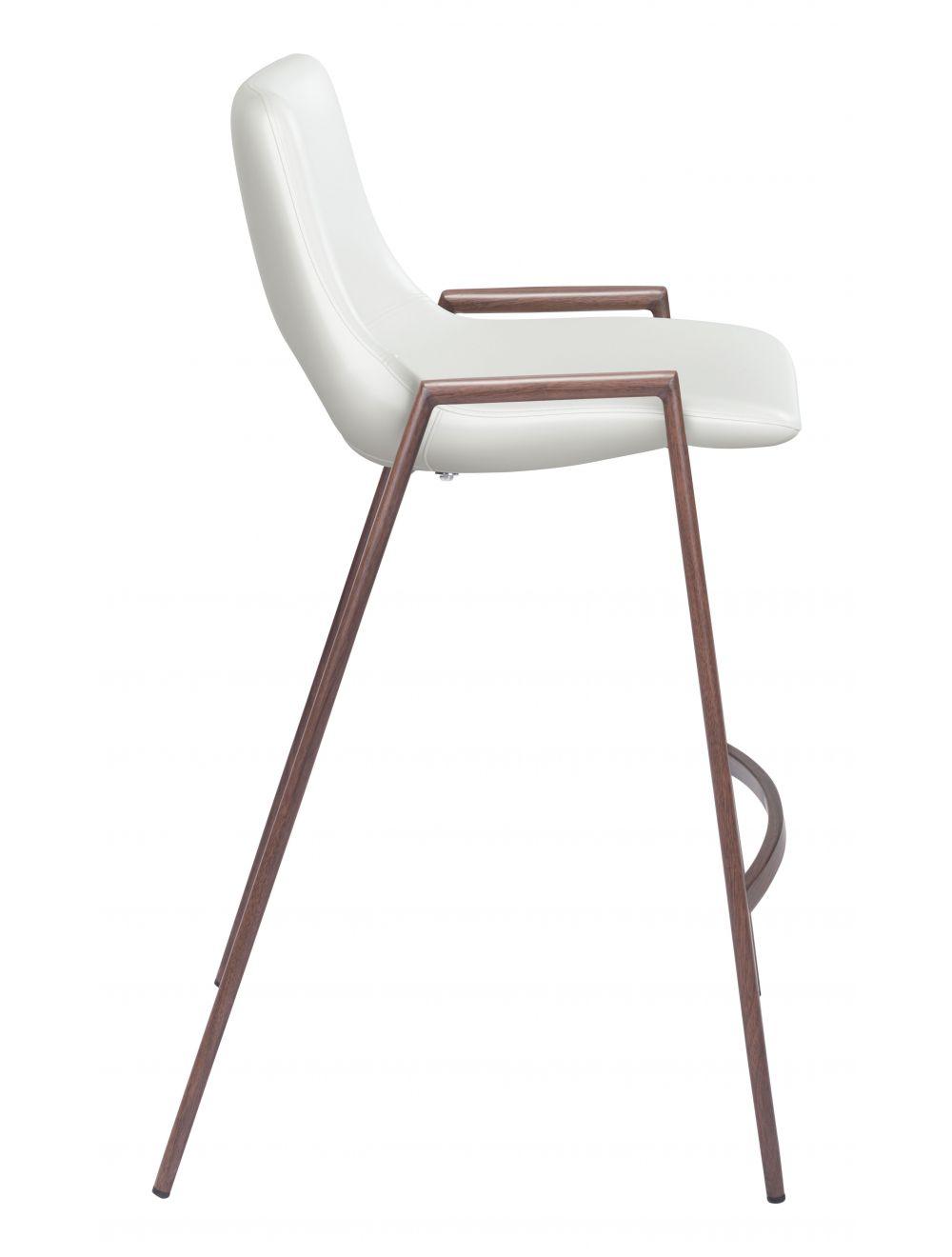 SwayLiving Desi Counter Chair (Set of 2) White & Walnut BAR STOOLS + COUNTER STOOLS