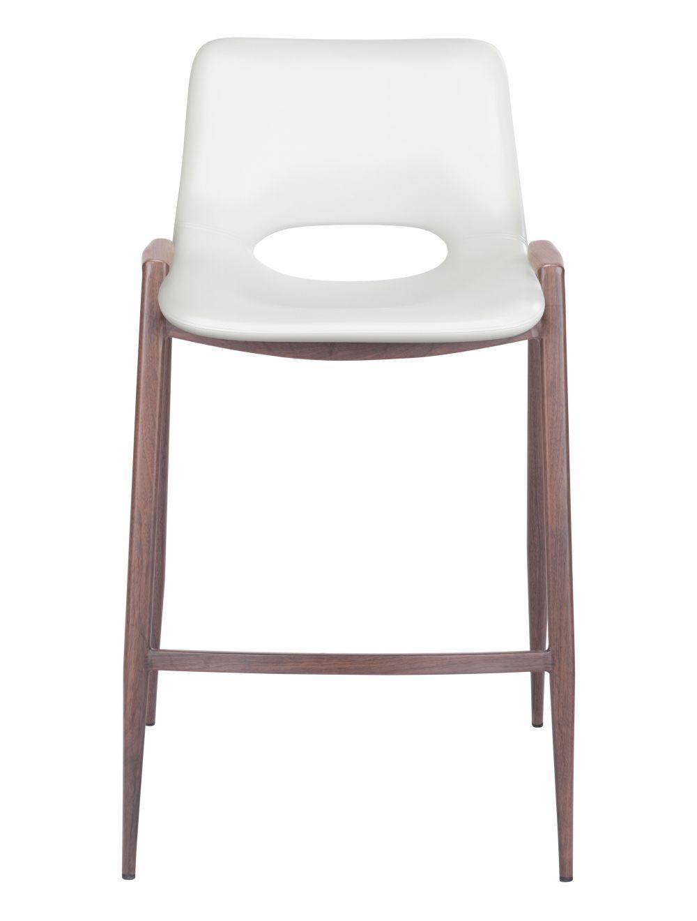 SwayLiving Desi Counter Chair (Set of 2) White & Walnut BAR STOOLS + COUNTER STOOLS