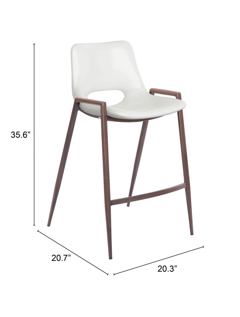 SwayLiving Desi Counter Chair (Set of 2) White & Walnut BAR STOOLS + COUNTER STOOLS