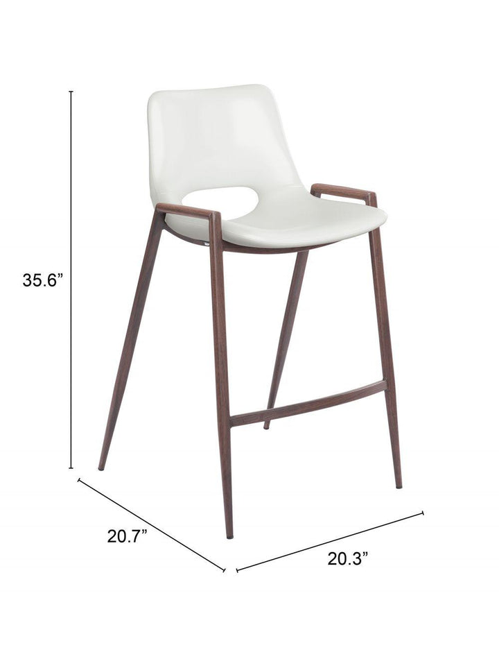 SwayLiving Desi Counter Chair (Set of 2) White & Walnut BAR STOOLS + COUNTER STOOLS