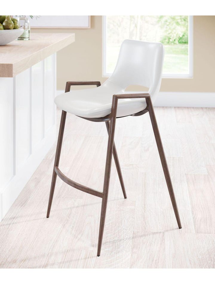 SwayLiving Desi Counter Chair (Set of 2) White & Walnut BAR STOOLS + COUNTER STOOLS
